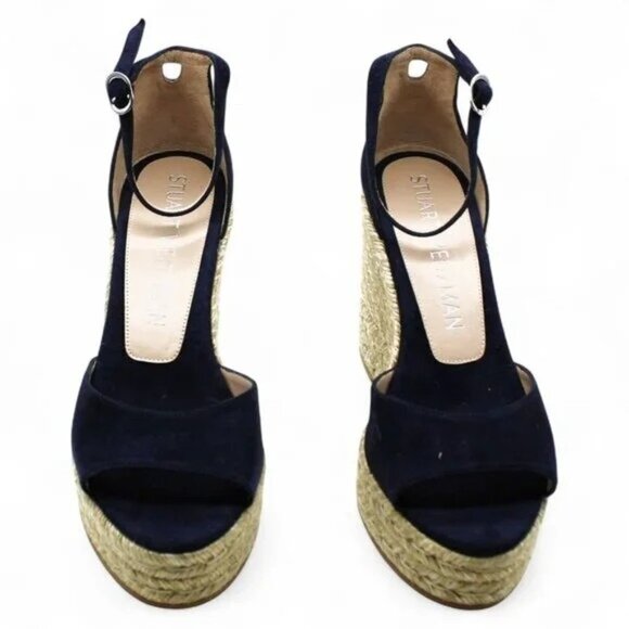Stuart Weitzman Women S Nudistcurve Platform Wedge Espadrille Sandals - Picture 2 of 6